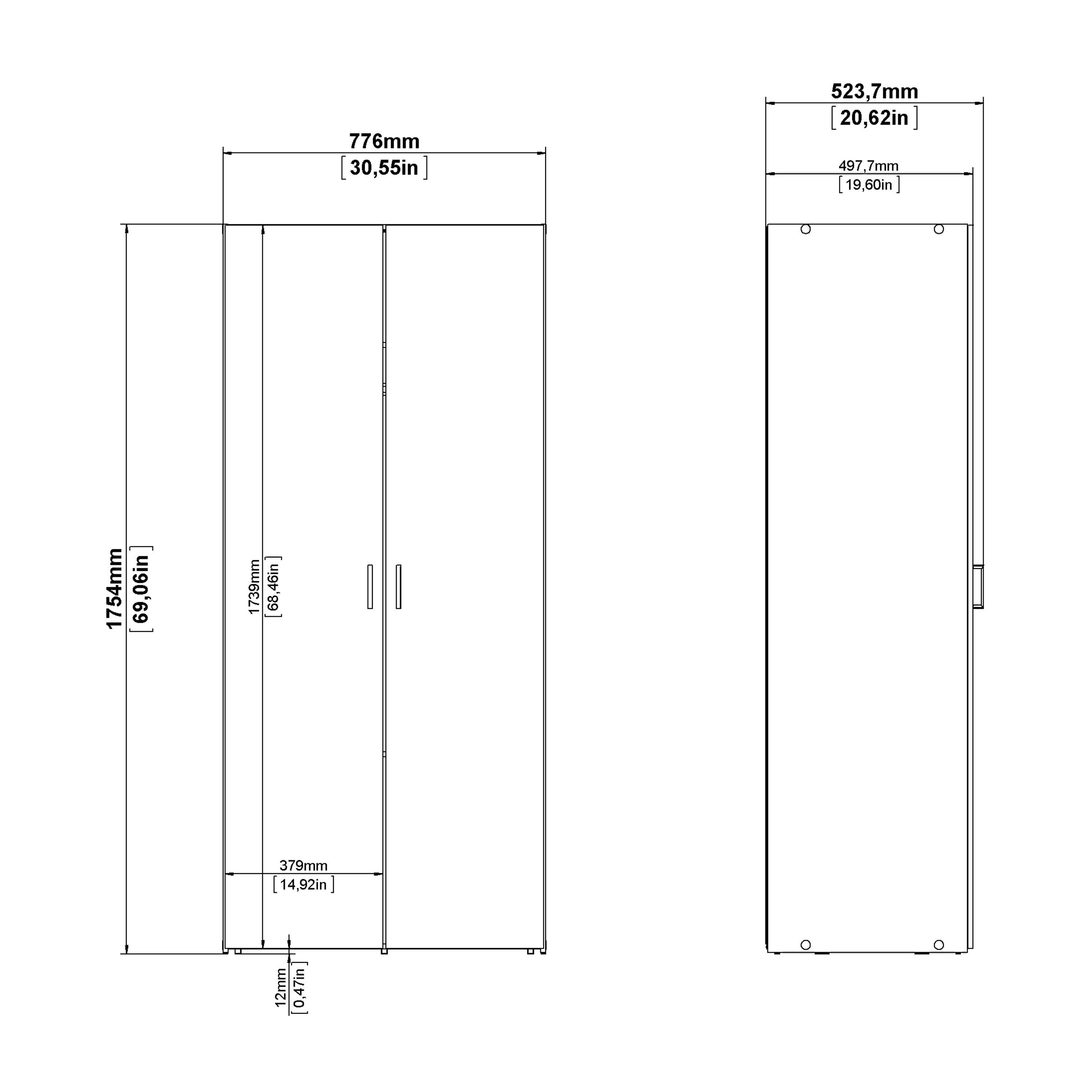 Space Wardrobe 2 Doors White 1750 - image 10
