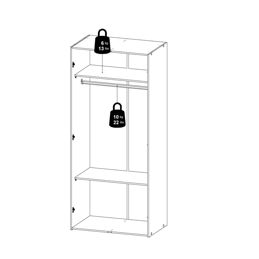 Space Wardrobe 2 Doors White 1750 - image 12