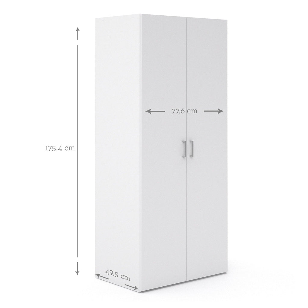 Space Wardrobe 2 Doors White 1750 - image 9