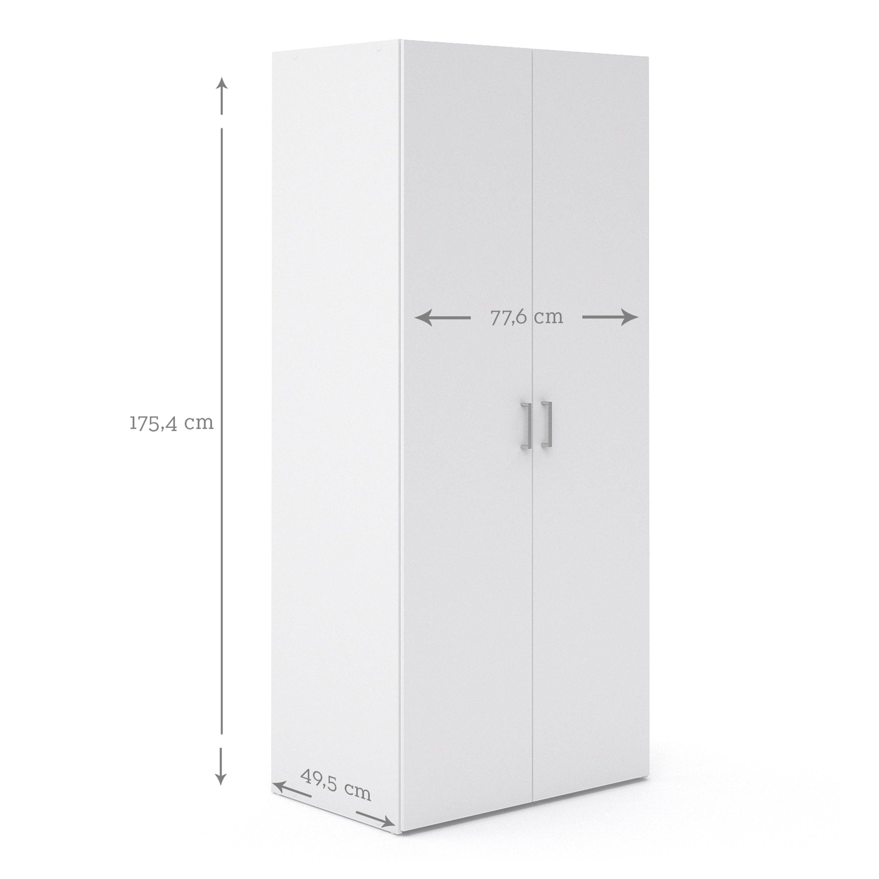 Space Wardrobe 2 Doors White 1750 - image 9