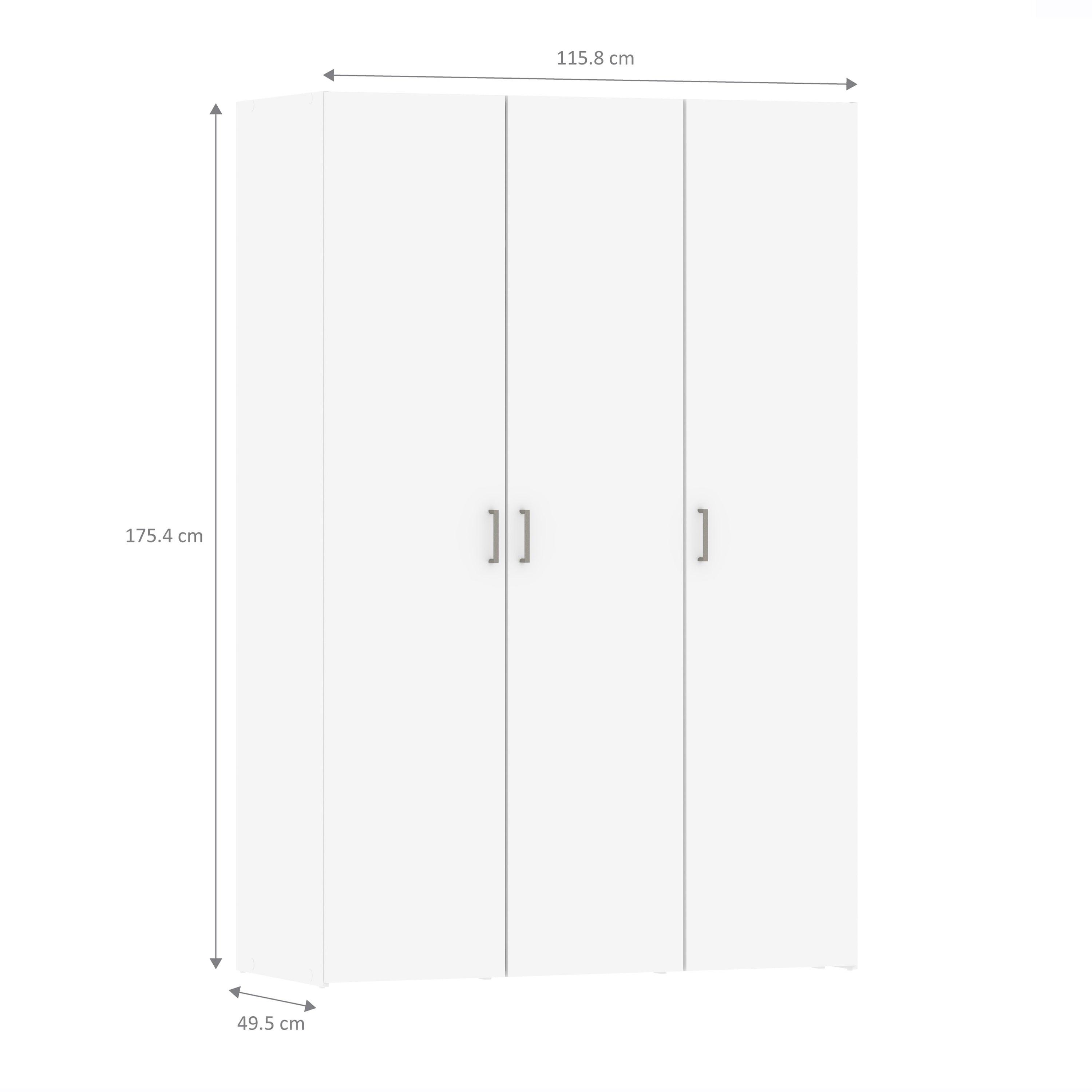 Space Wardrobe 3 Doors White 1750 - image 12