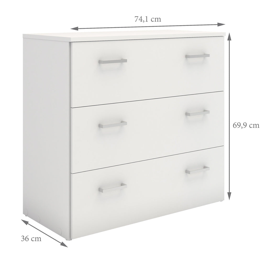 Space Chest of 3 Drawers in White - image 12