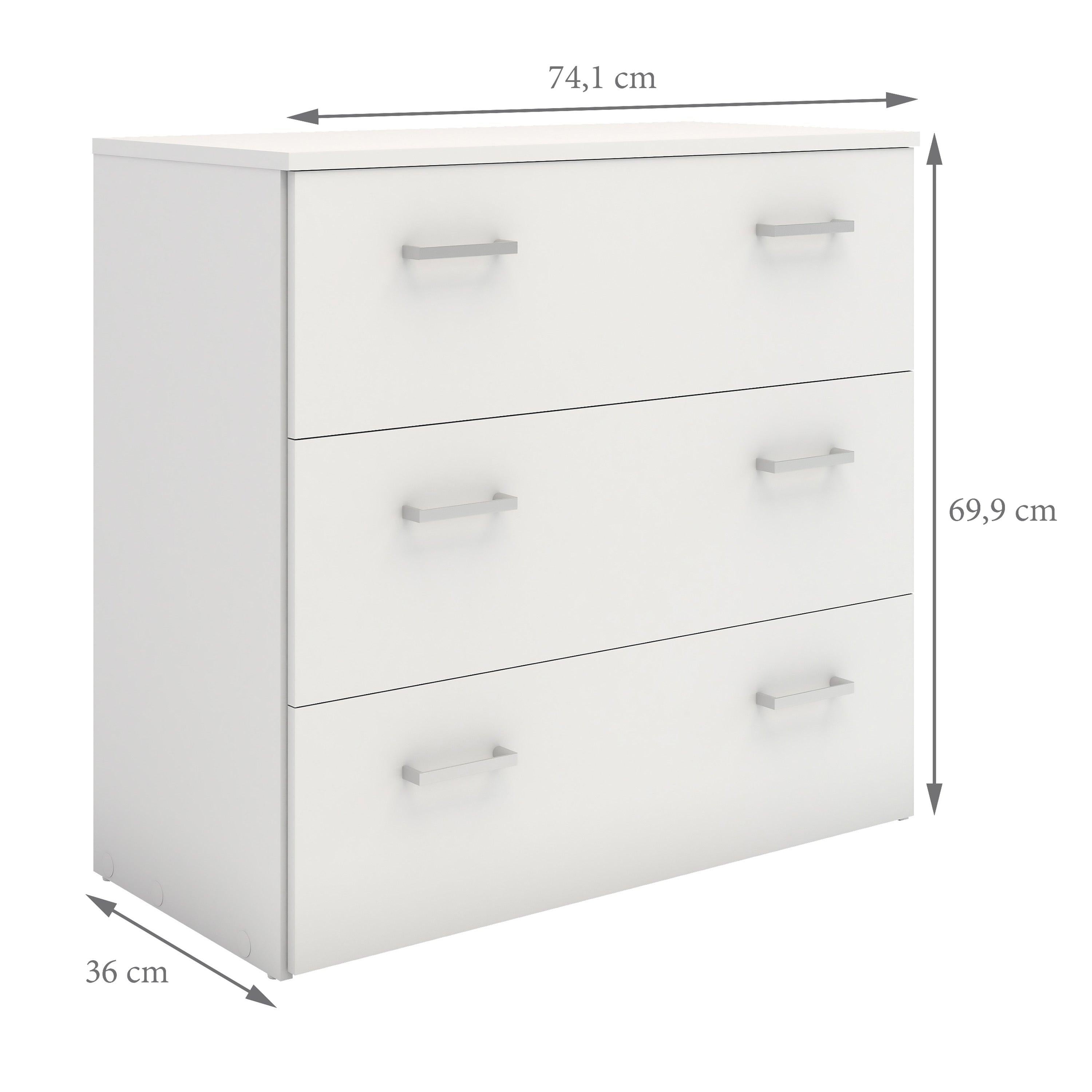 Space Chest of 3 Drawers in White - image 12