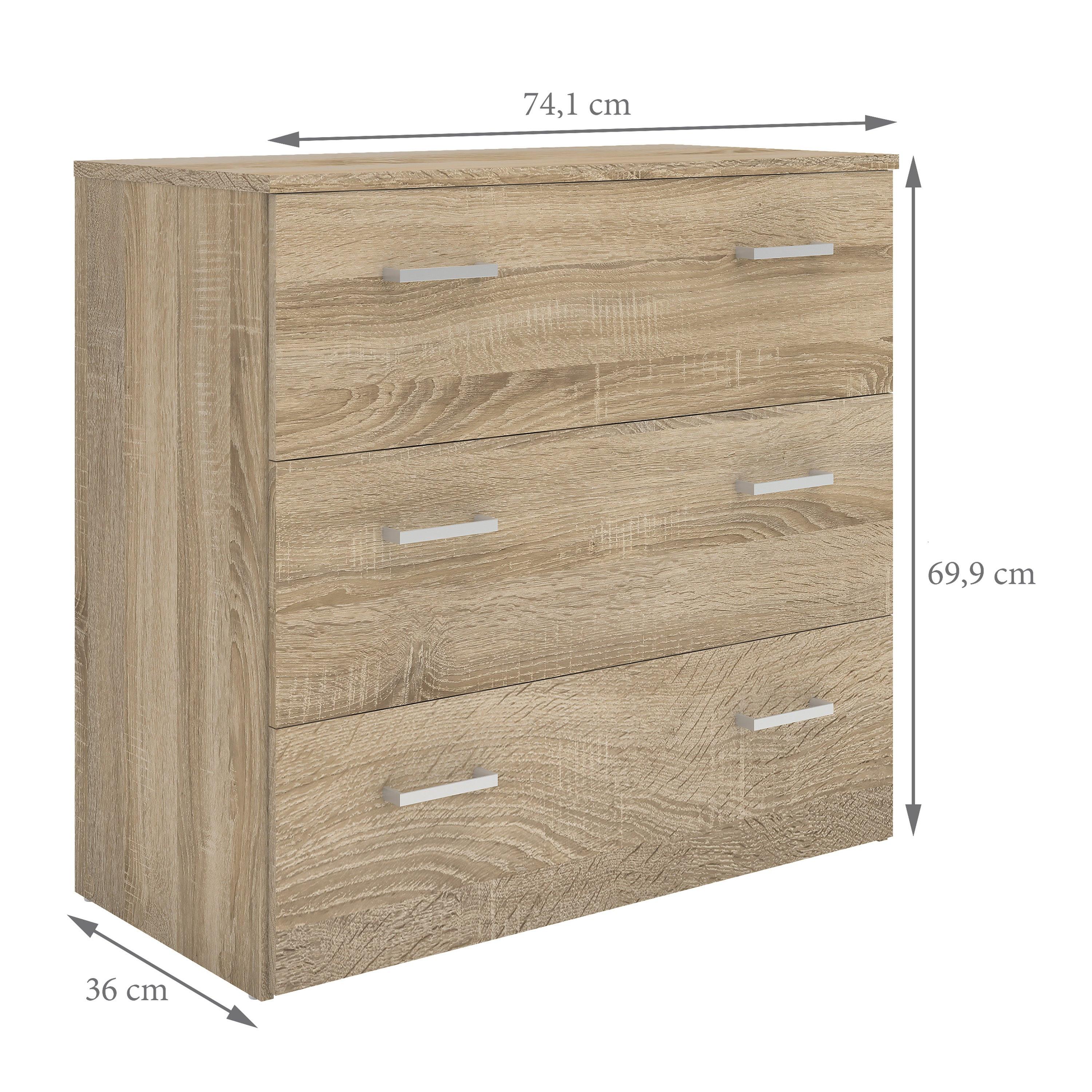 Space Chest of 3 Drawers in Oak - image 12