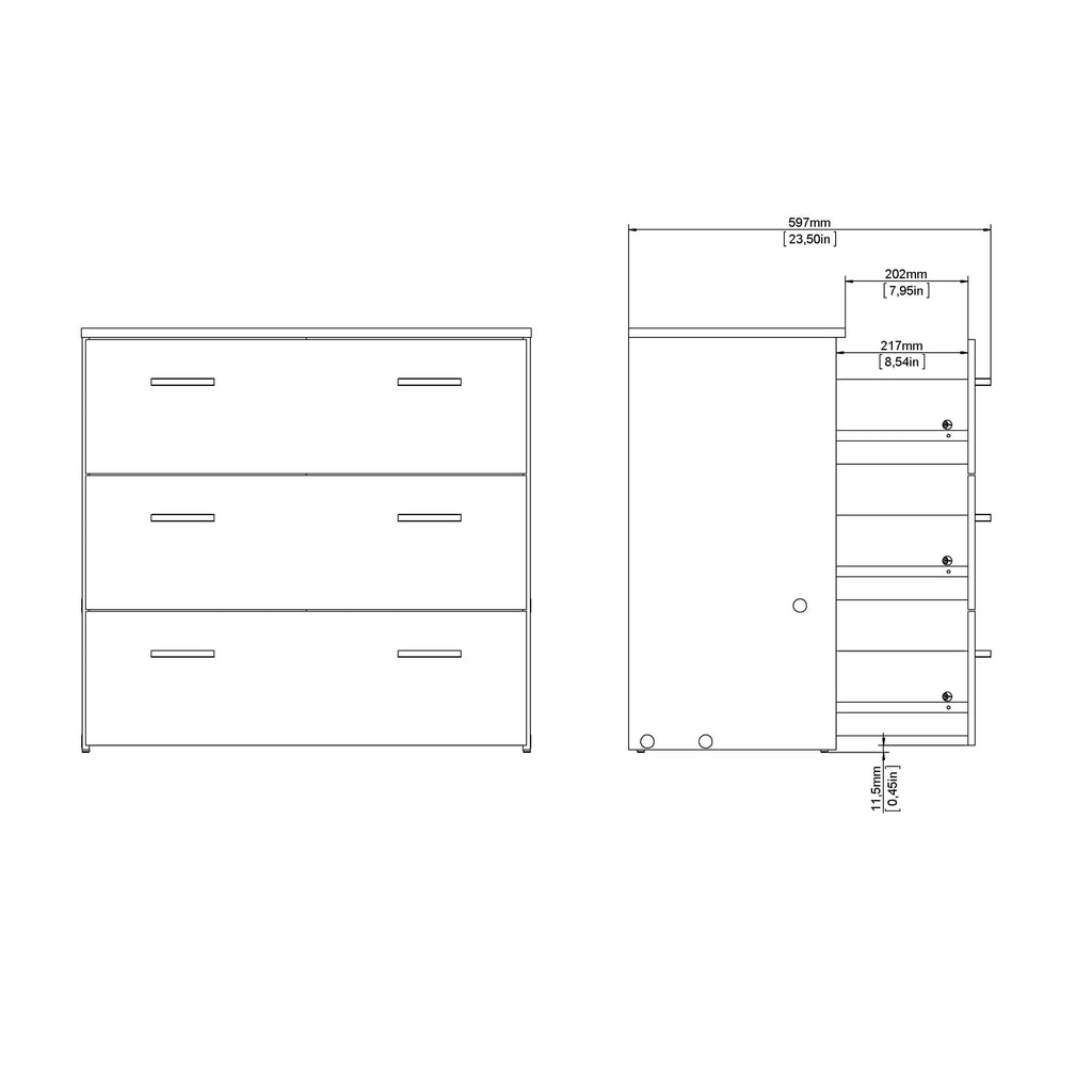 Space Chest of 3 Drawers in Oak - image 15