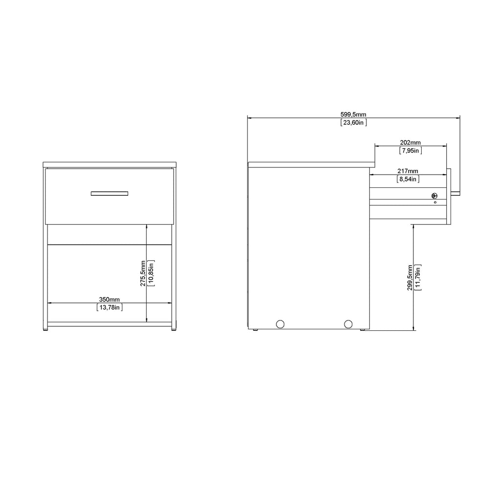 Space Bedside 1 Drawer in Oak - image 12