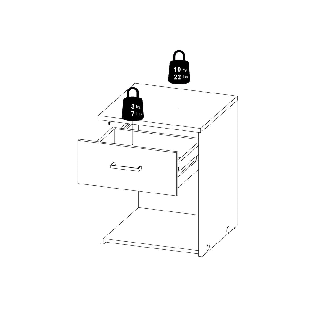 Space Bedside 1 Drawer in Oak - image 13