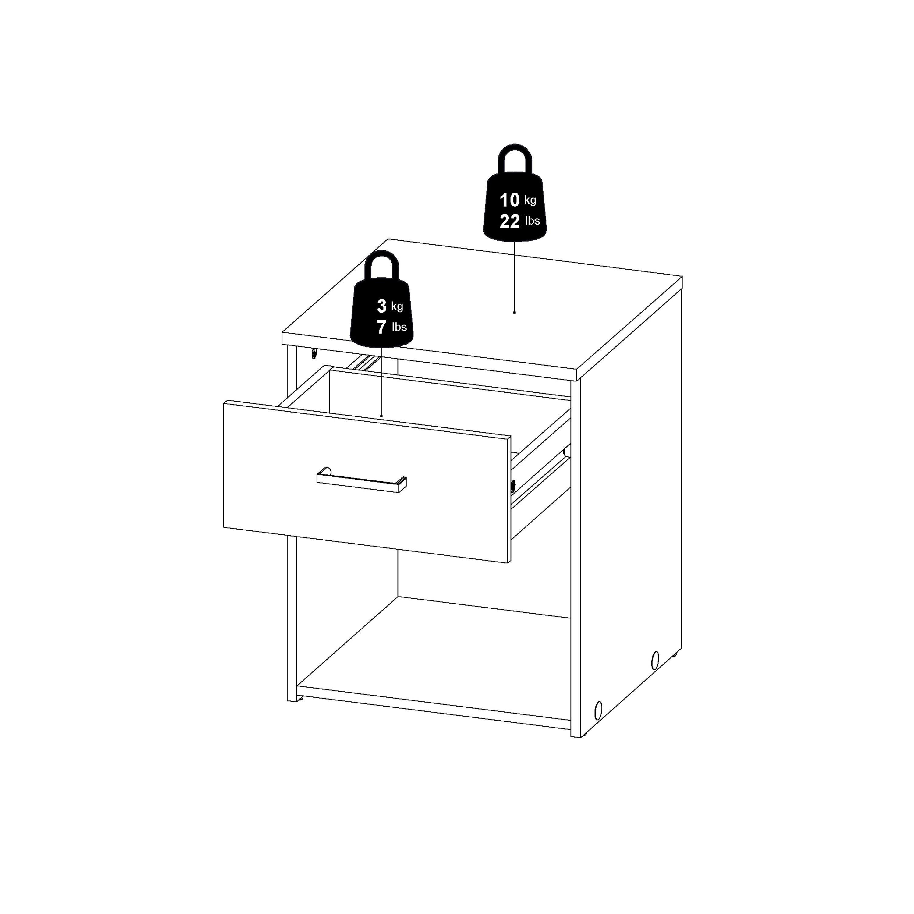 Space Bedside 1 Drawer in Oak - image 13