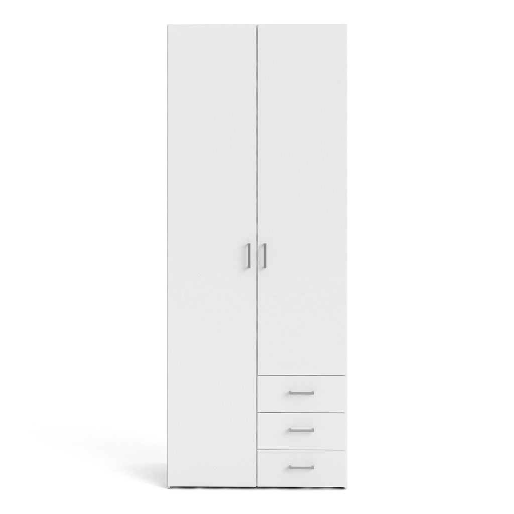 Space Wardrobe 2 Doors 3 Drawers in White 2000 - image 2