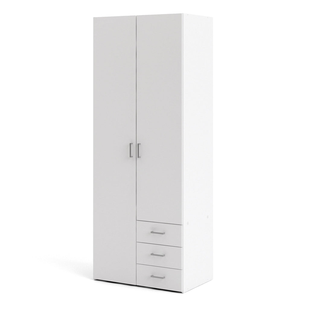 Space Wardrobe 2 Doors 3 Drawers in White 2000 - image 3