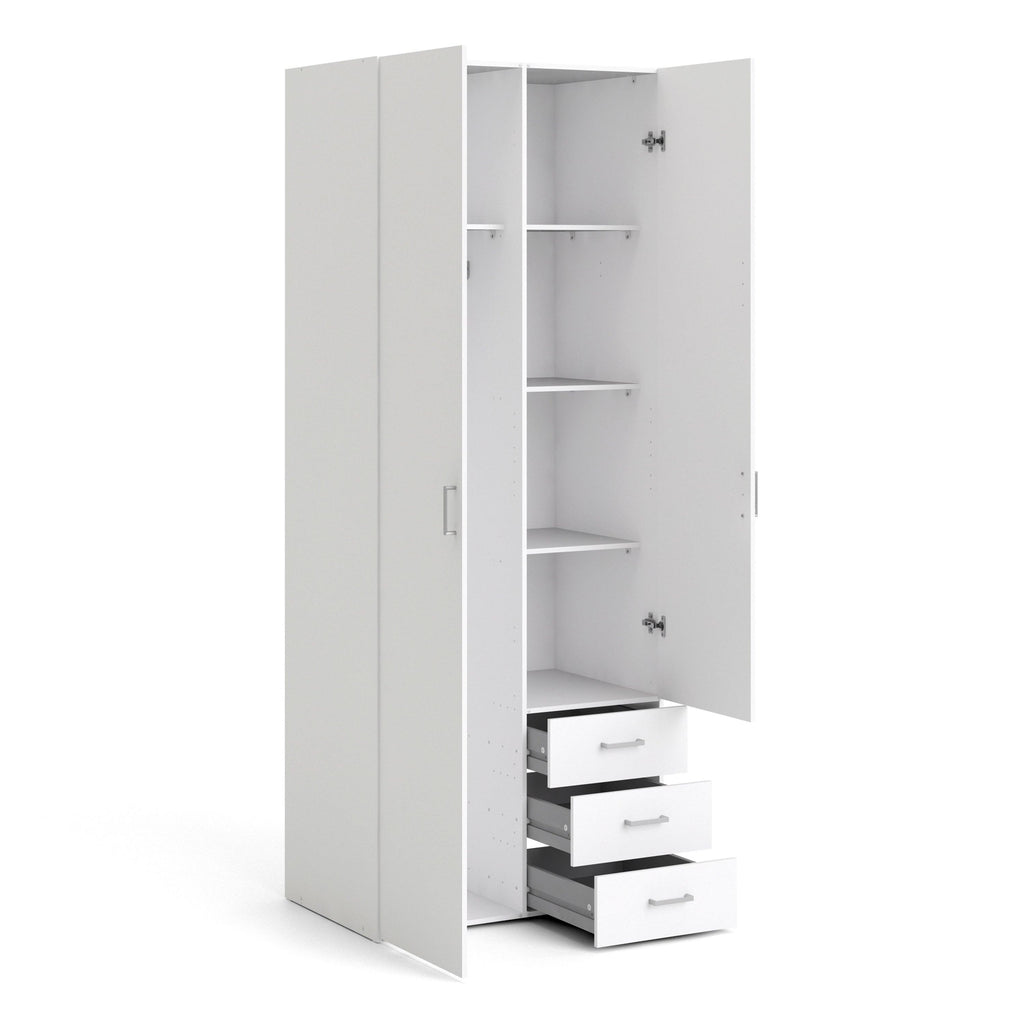 Space Wardrobe 2 Doors 3 Drawers in White 2000 - image 4