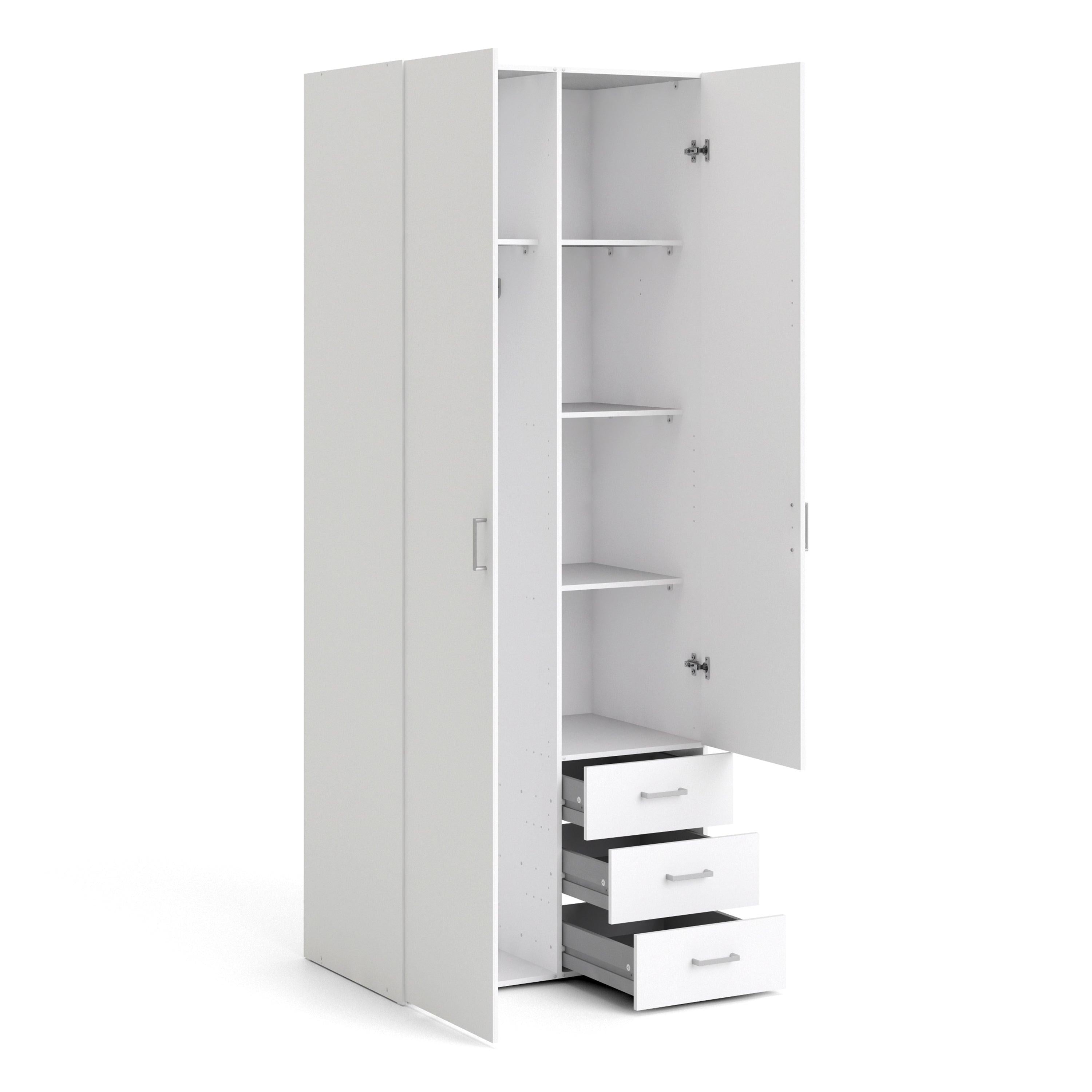 Space Wardrobe 2 Doors 3 Drawers in White 2000 - image 4