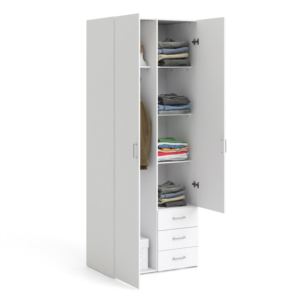 Space Wardrobe 2 Doors 3 Drawers in White 2000 - image 5