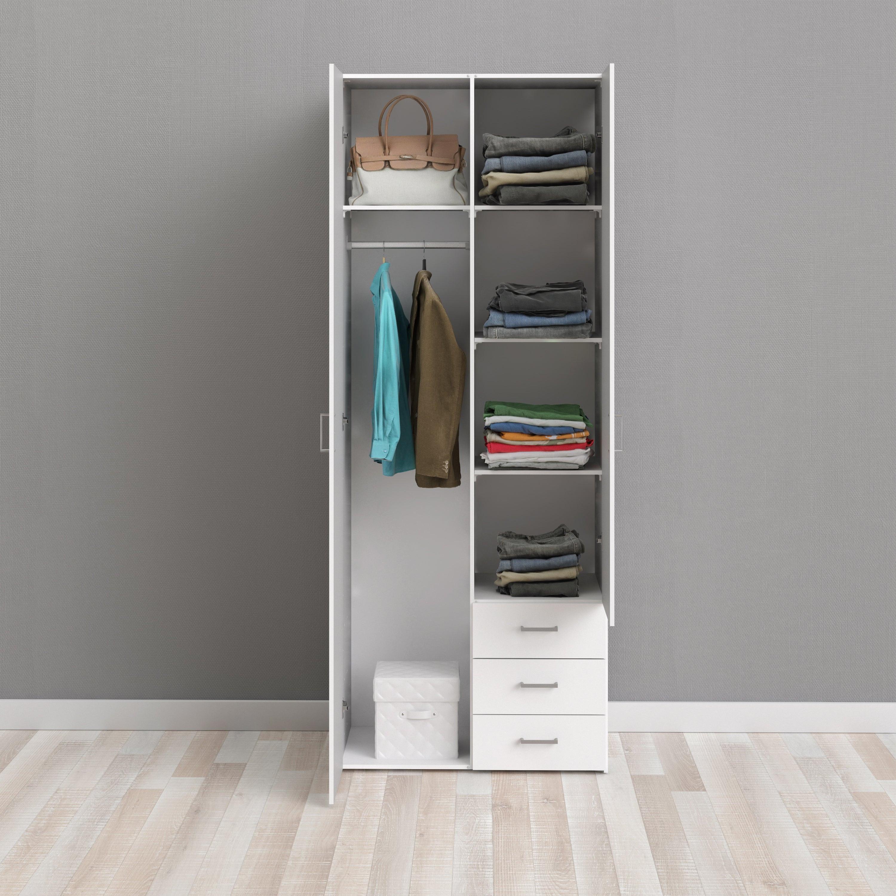 Space Wardrobe 2 Doors 3 Drawers in White 2000 - image 7