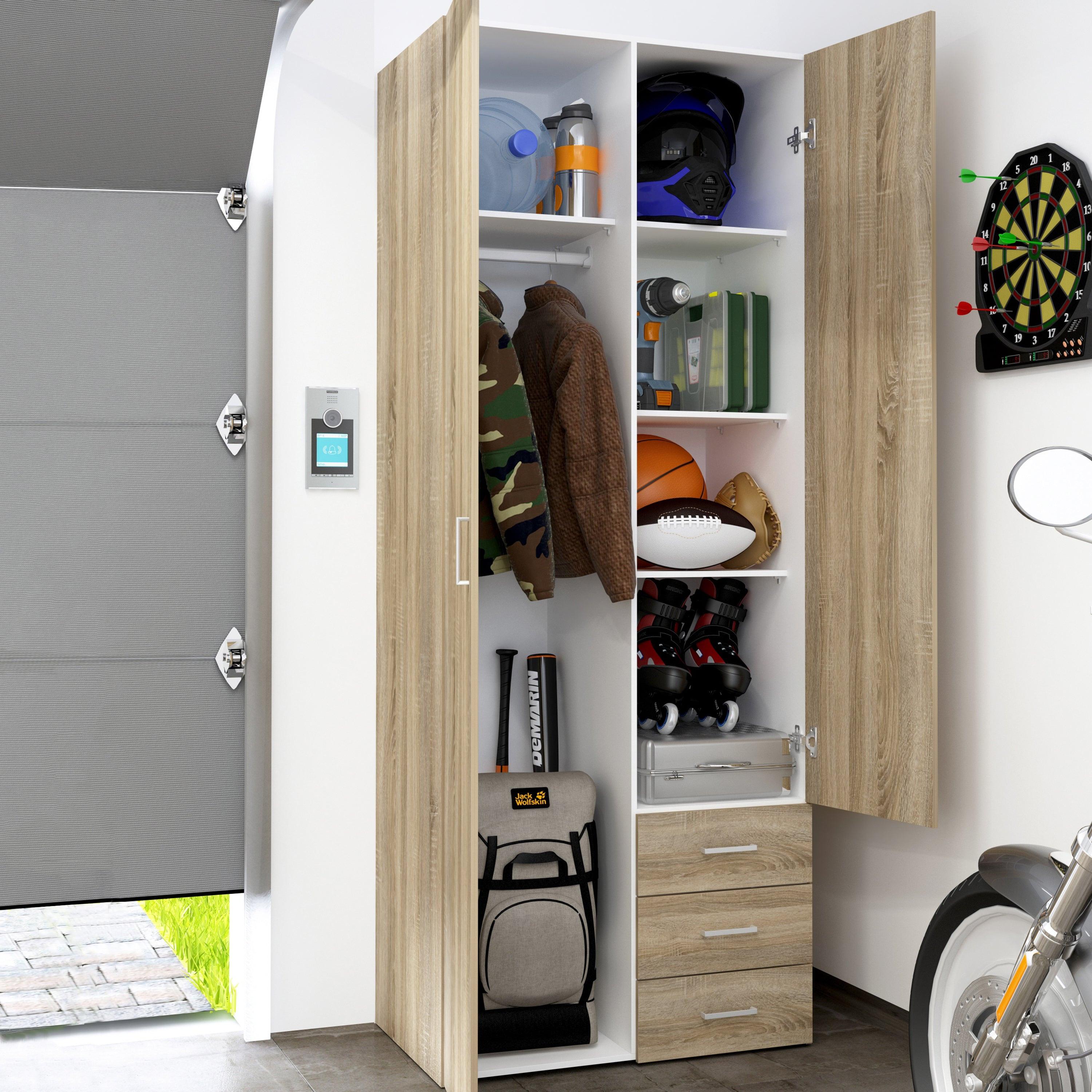Space Wardrobe 2 Doors 3 Drawers in Oak 2000 - image 9