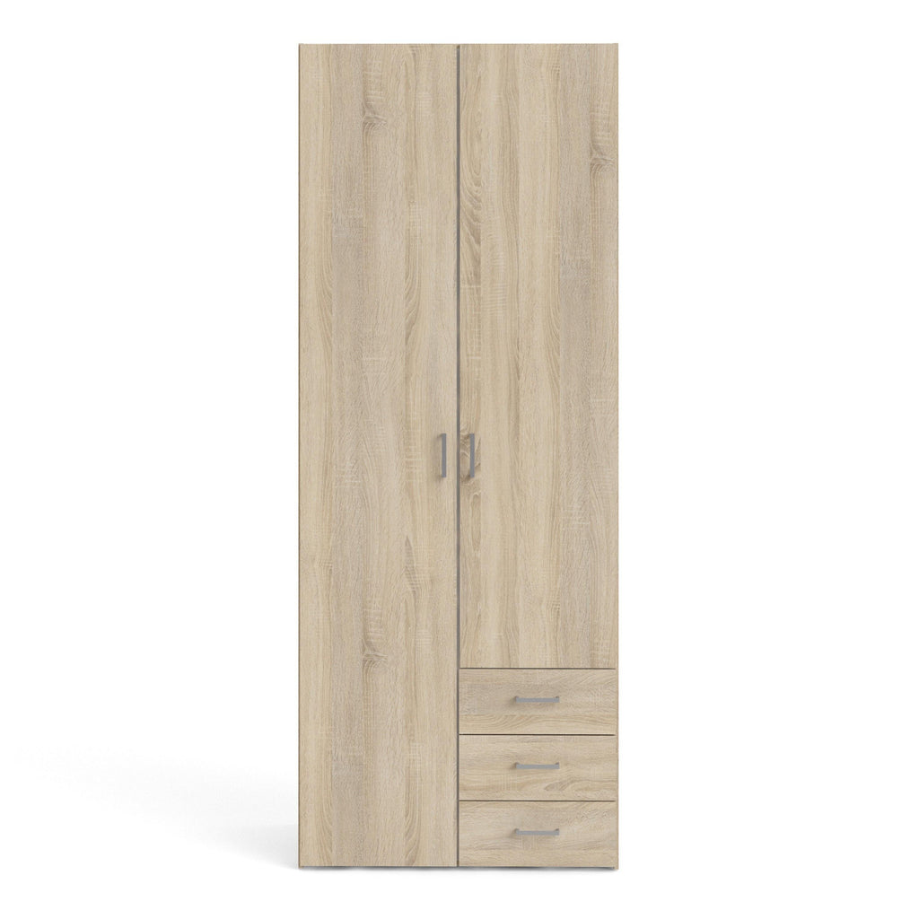 Space Wardrobe 2 Doors 3 Drawers in Oak 2000 - image 2