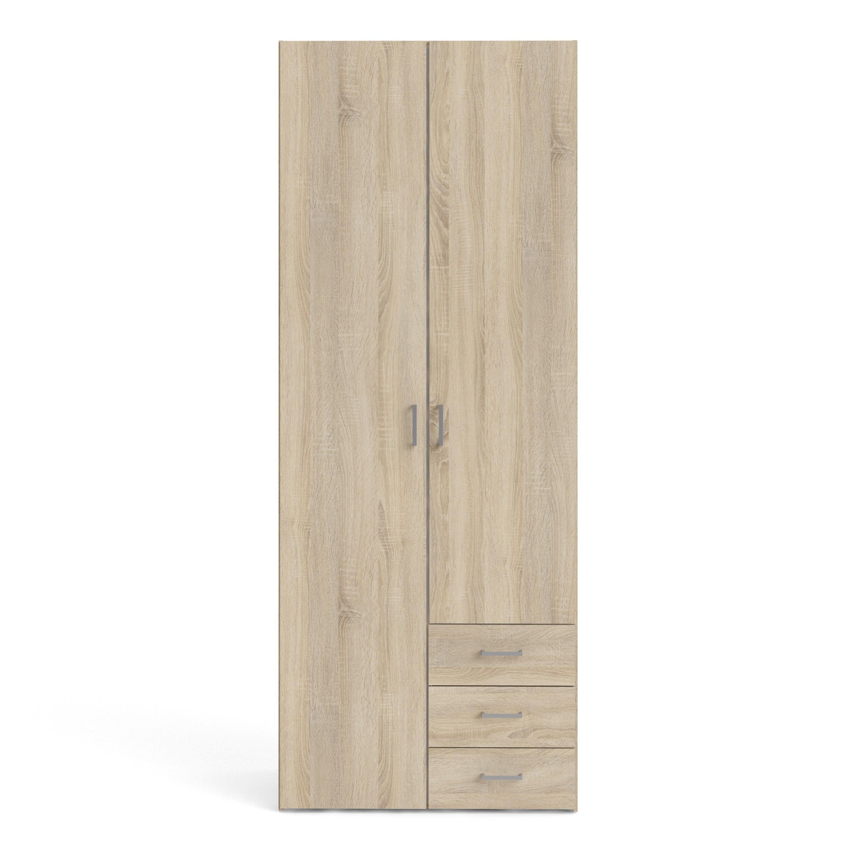 Space Wardrobe 2 Doors 3 Drawers in Oak 2000 - image 2
