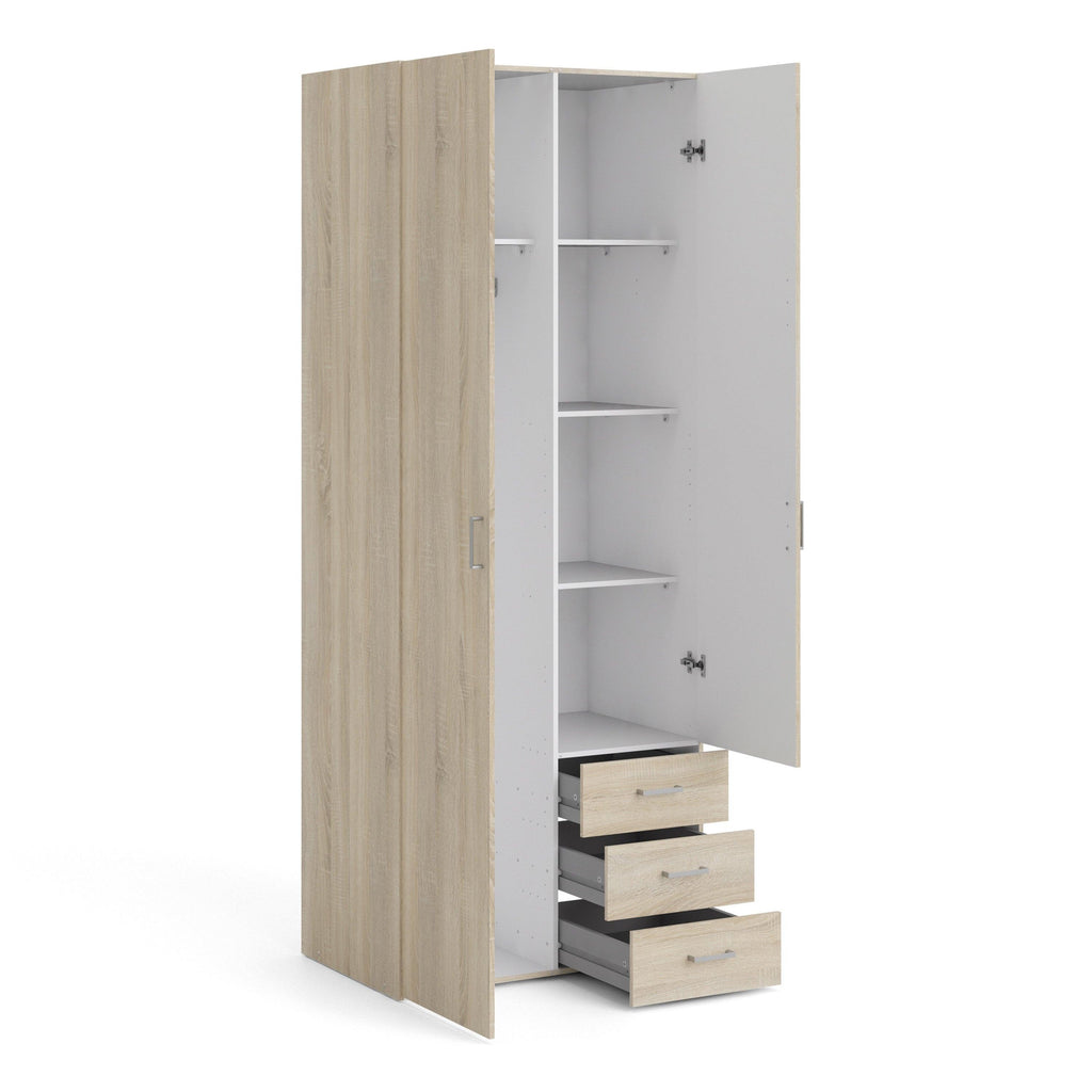 Space Wardrobe 2 Doors 3 Drawers in Oak 2000 - image 4