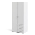 Space Wardrobe 2 Doors 3 Drawers White 1750 - image 3