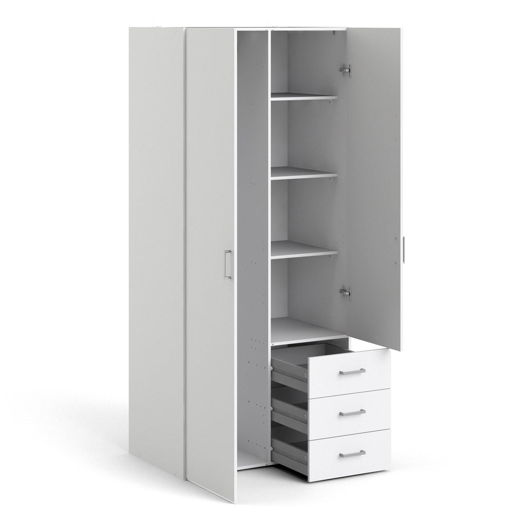 Space Wardrobe 2 Doors 3 Drawers White 1750 - image 4
