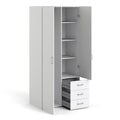 Space Wardrobe 2 Doors 3 Drawers White 1750 - image 4