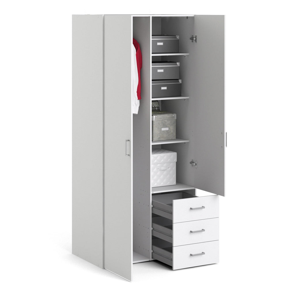 Space Wardrobe 2 Doors 3 Drawers White 1750 - image 5