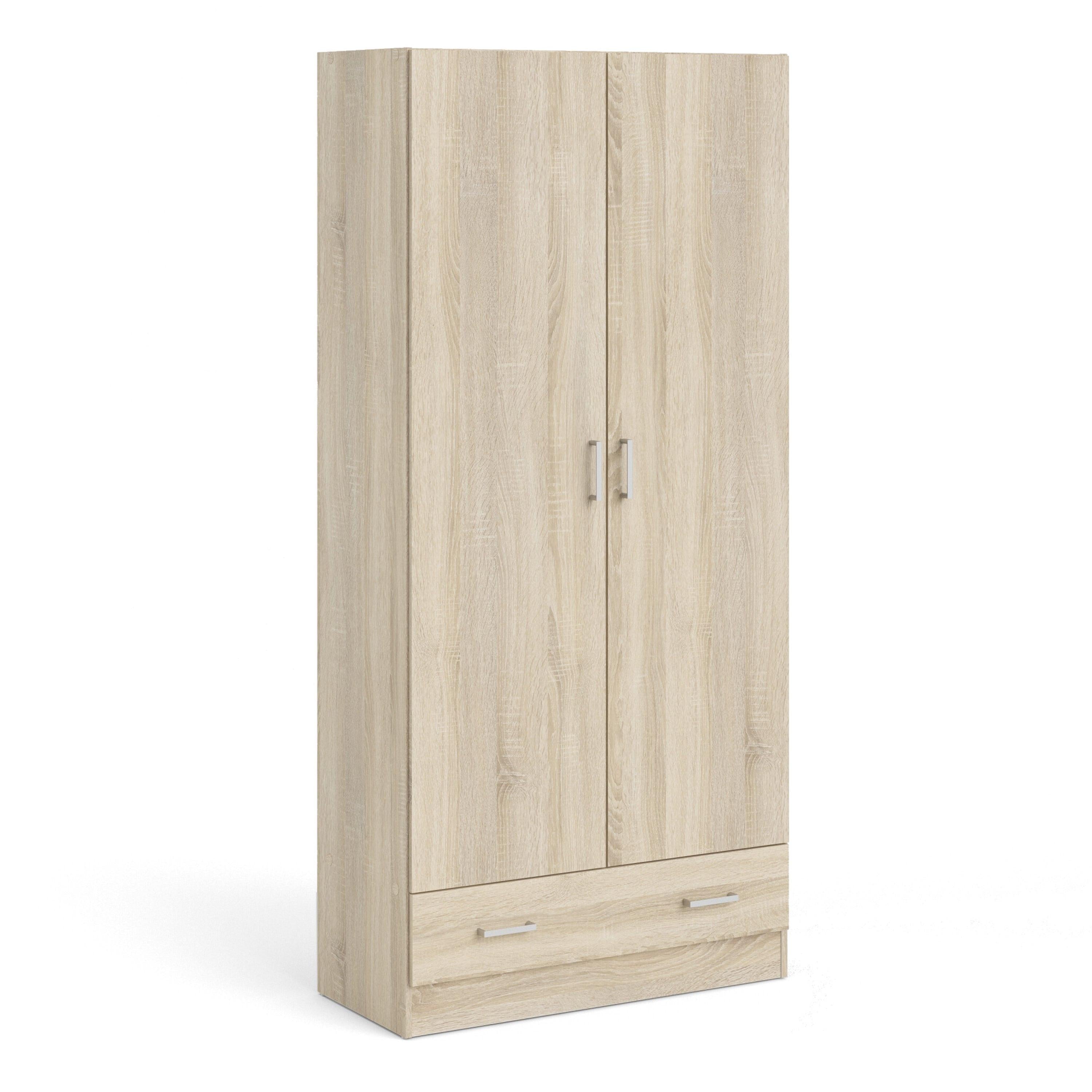 Space Package - Bedside 1 Drawer + Chest of 3 Drawers + Wardrobe with 2 Doors + 1 Drawer in Oak - image 9