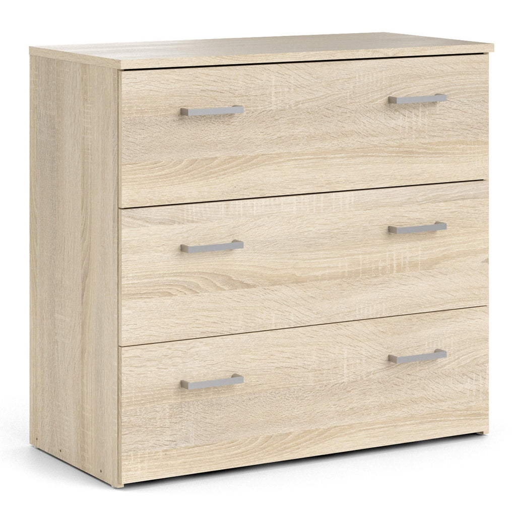 Space Package - Bedside 1 Drawer + Chest of 3 Drawers + Wardrobe with 2 Doors + 1 Drawer in Oak - image 6
