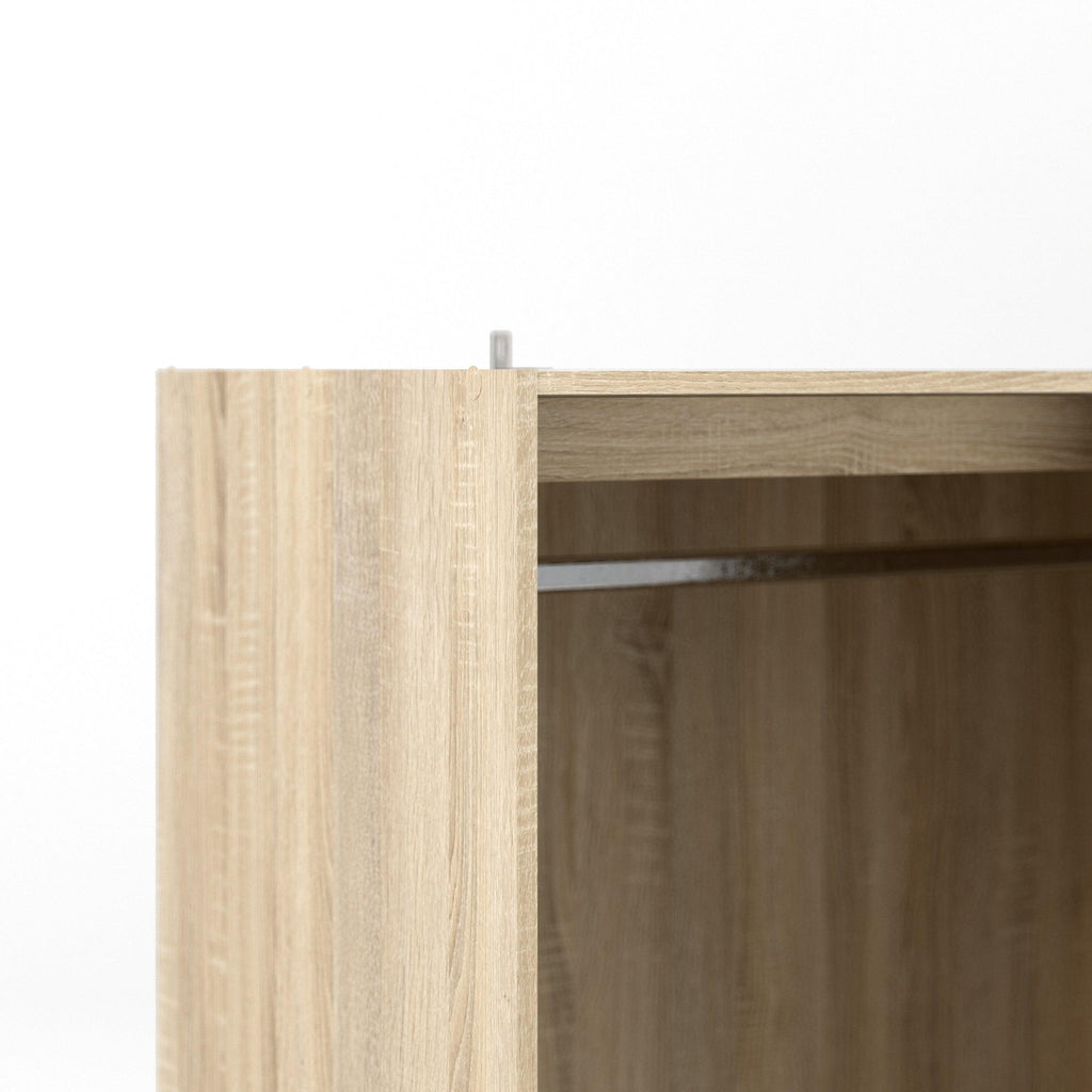 Line Wardrobe 3 Doors 6 Drawers in Oak with White High Gloss - image 9