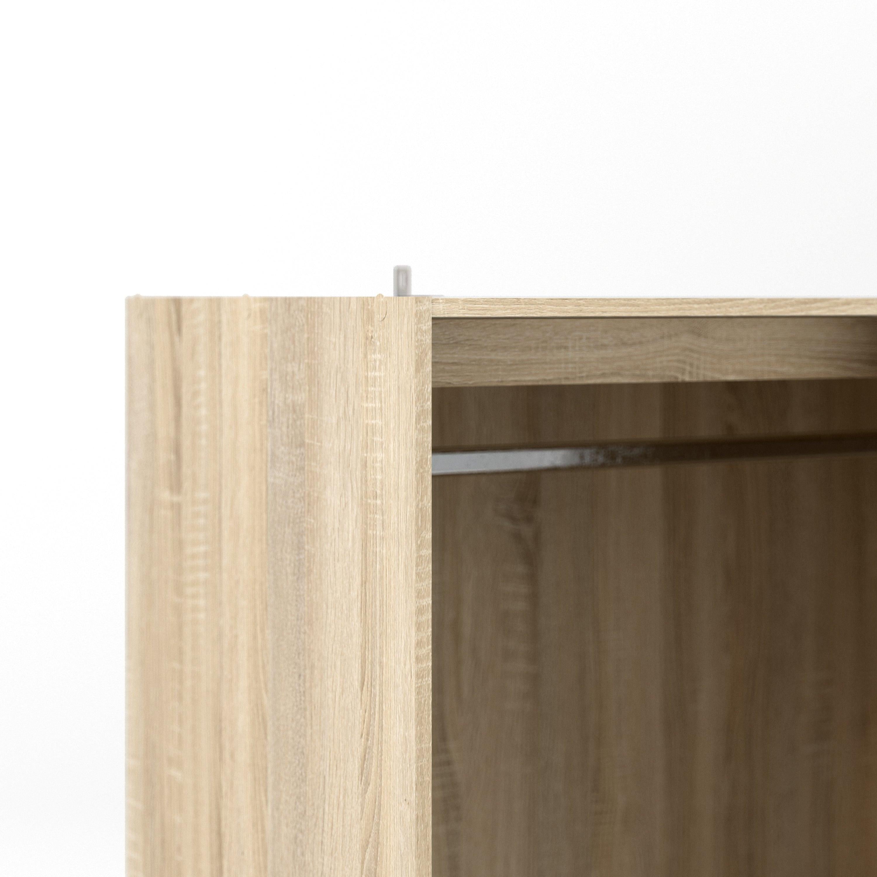 Line Wardrobe 3 Doors 6 Drawers in Oak with White High Gloss - image 9