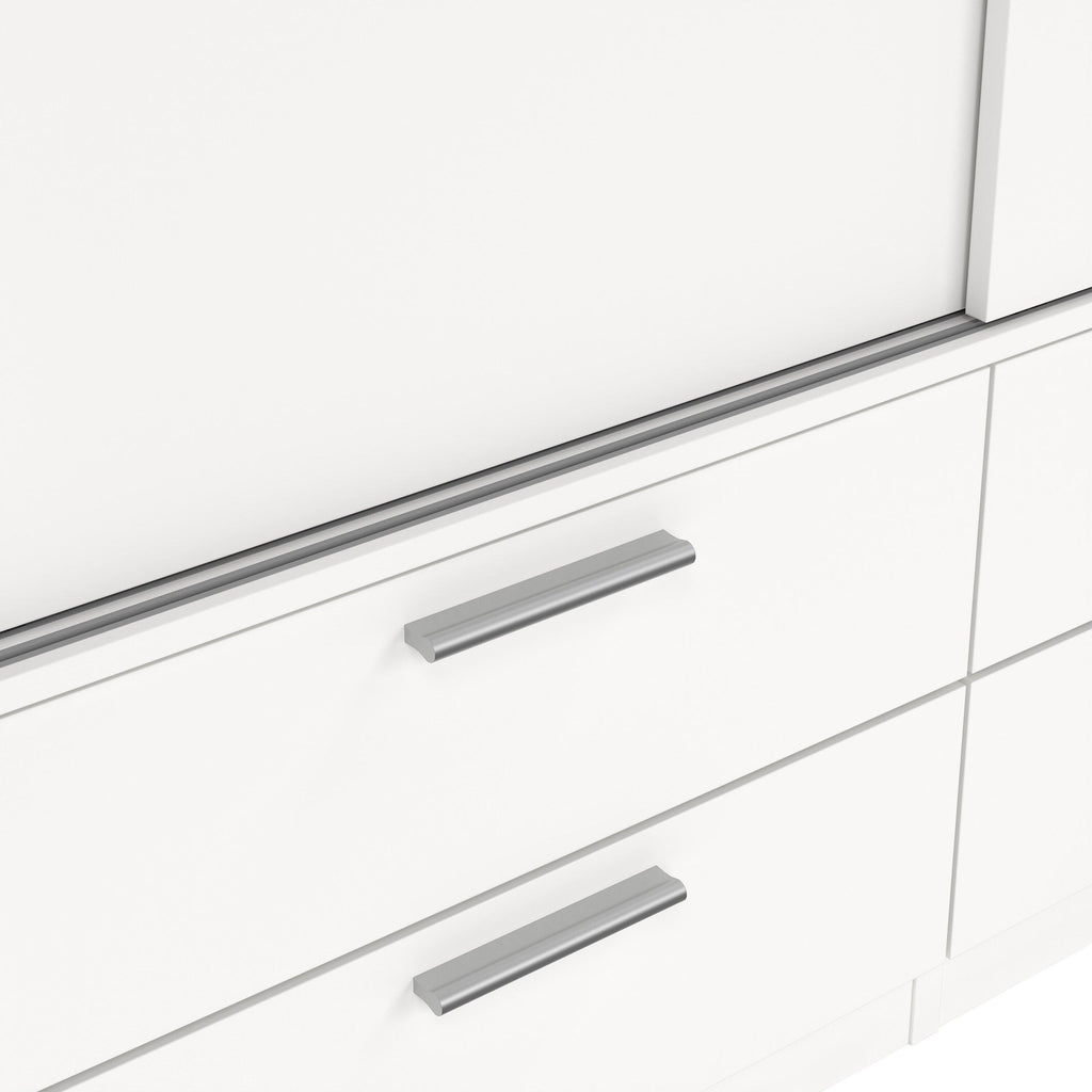 Line Wardrobe with 2 Sliding Doors and 4 Drawers, White - image 10
