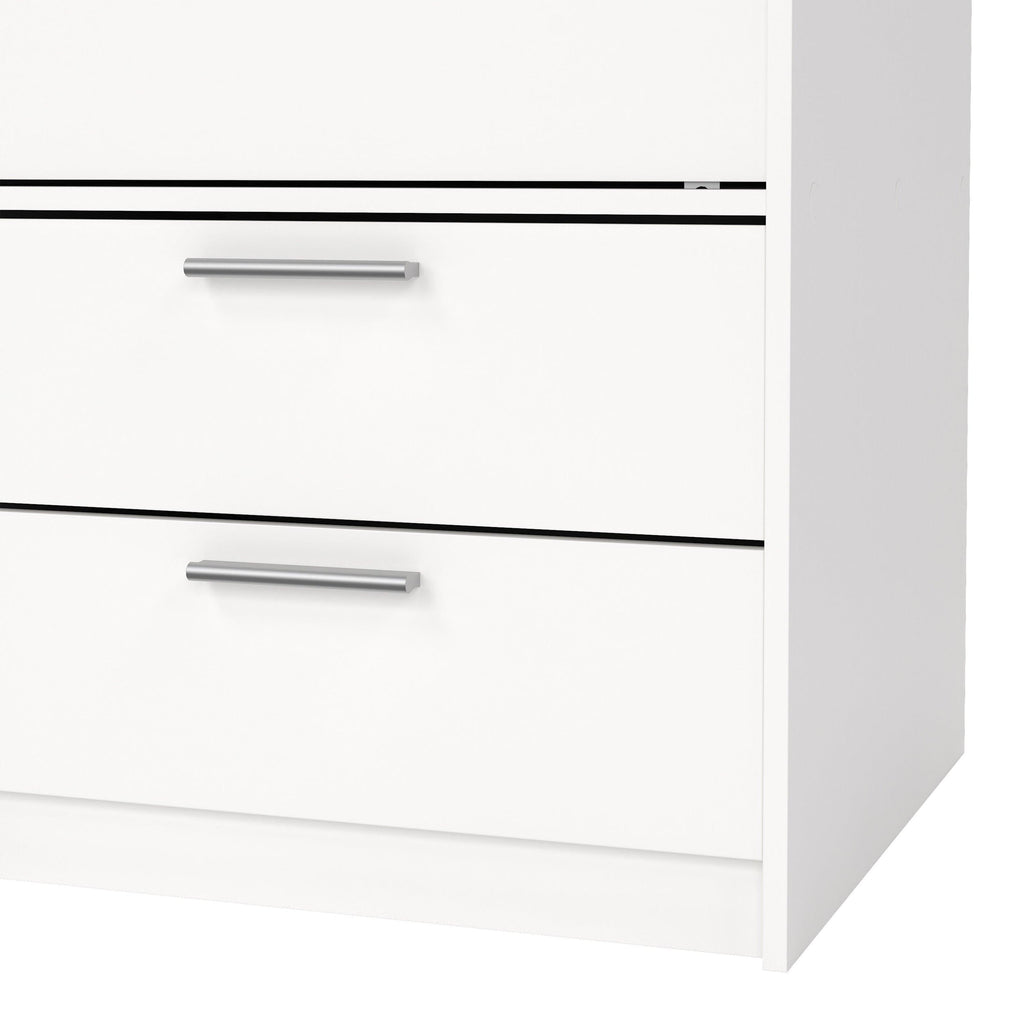 Line Wardrobe with 2 Sliding Doors and 4 Drawers, White - image 11