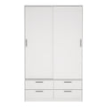 Line Wardrobe with 2 Sliding Doors and 4 Drawers, White - image 2