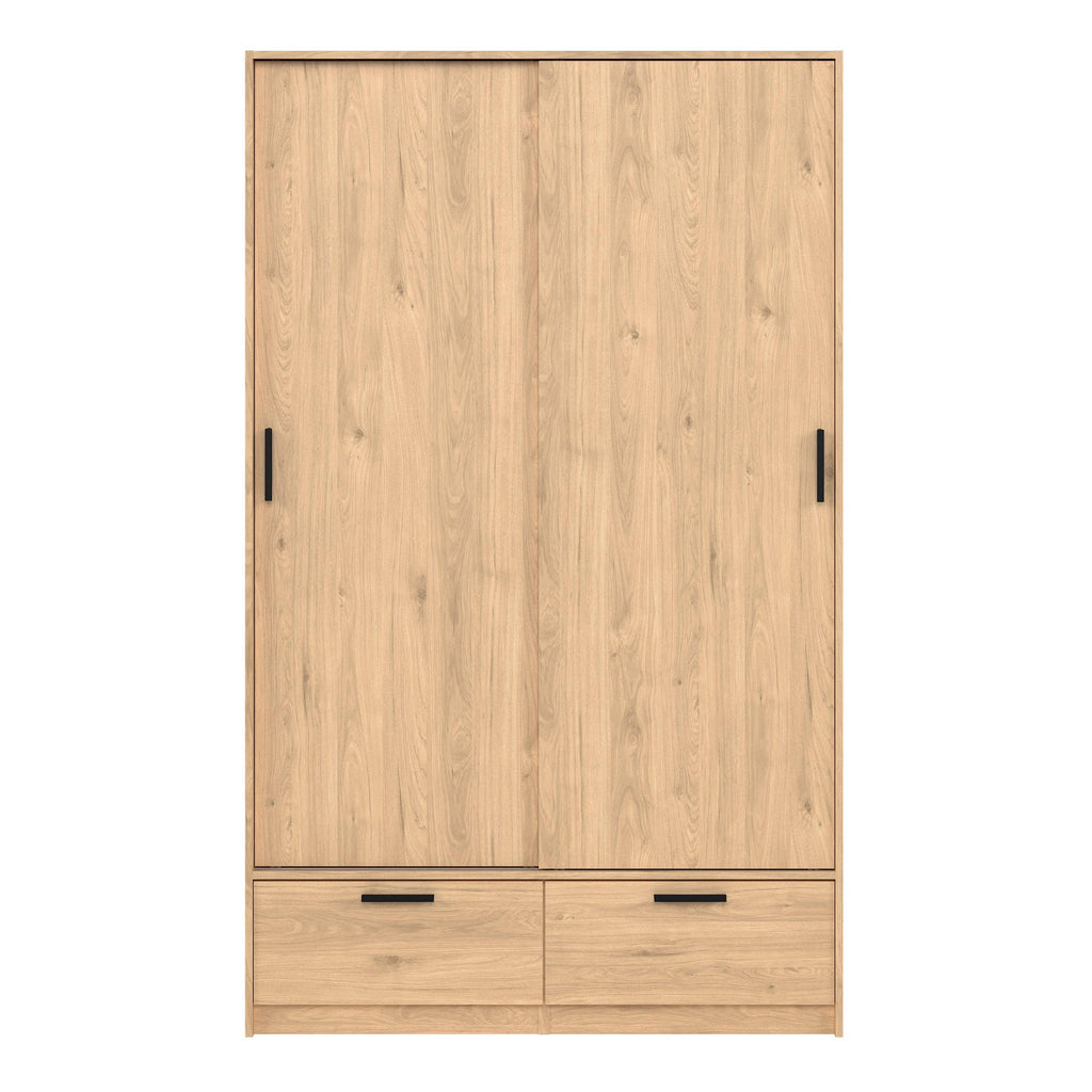 Line Wardrobe with 2 Doors 2 Drawers in Jackson Hickory Oak - image 2