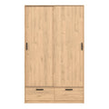Line Wardrobe with 2 Doors 2 Drawers in Jackson Hickory Oak - image 2