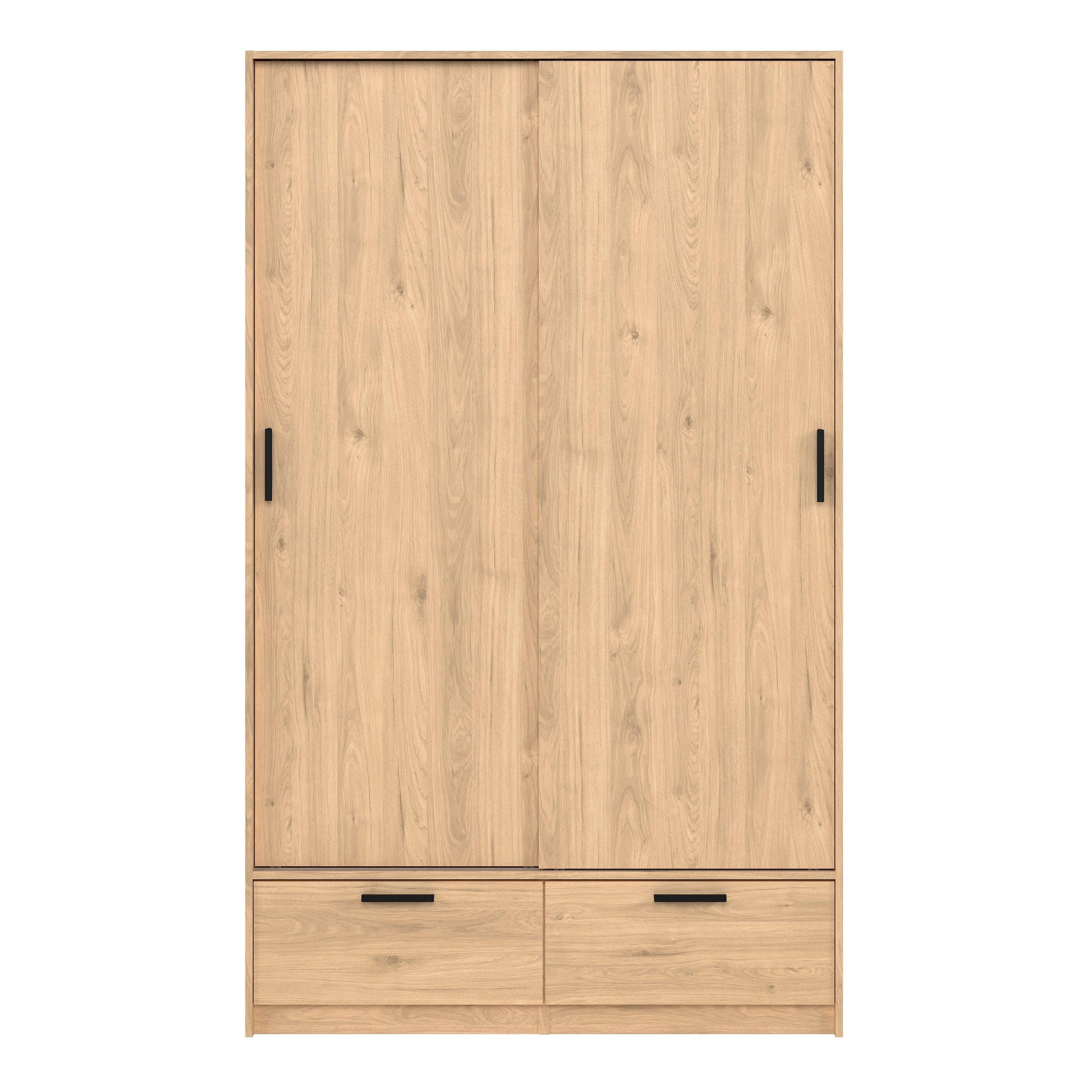 Line Wardrobe with 2 Doors 2 Drawers in Jackson Hickory Oak - image 2