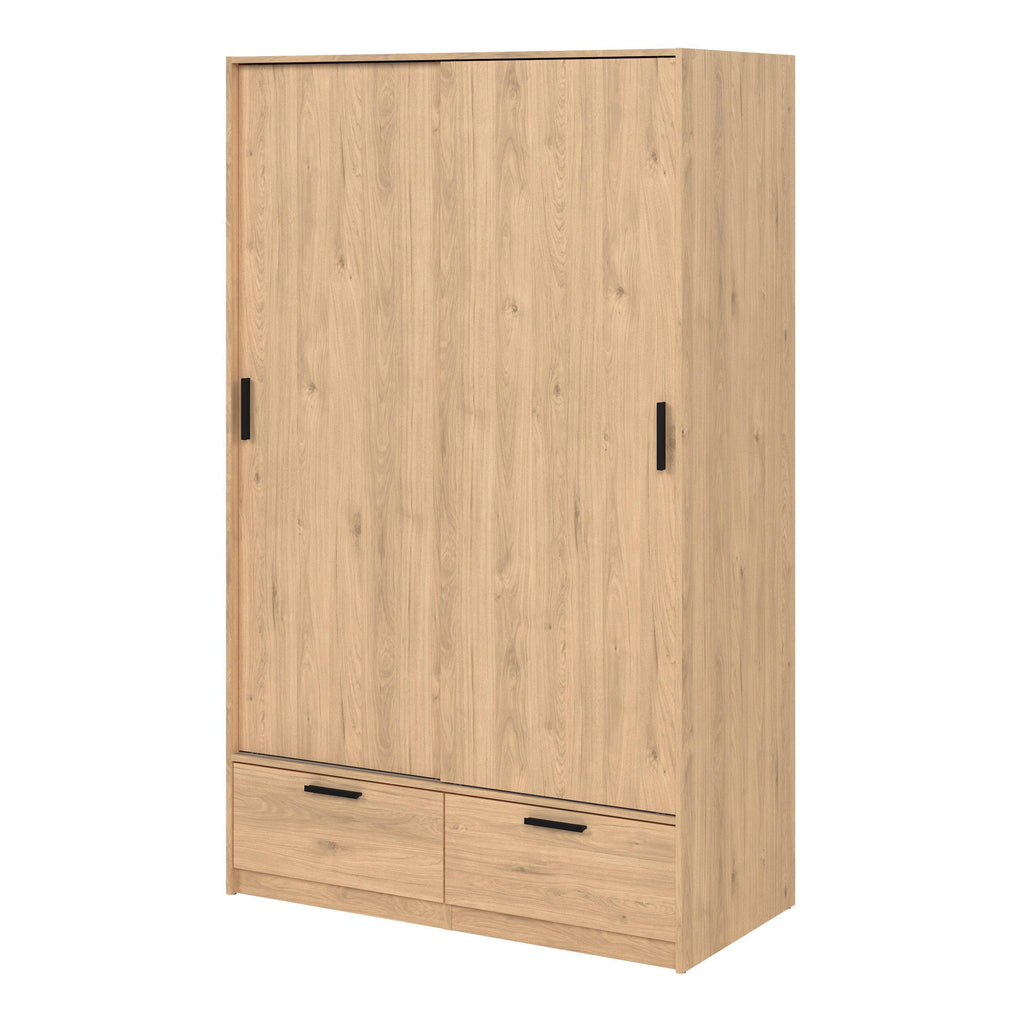 Line Wardrobe with 2 Doors 2 Drawers in Jackson Hickory Oak - image 3