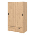 Line Wardrobe with 2 Doors 2 Drawers in Jackson Hickory Oak - image 3