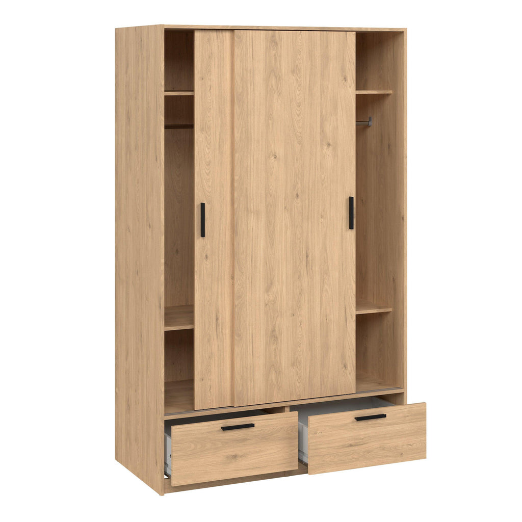 Line Wardrobe with 2 Doors 2 Drawers in Jackson Hickory Oak - image 5