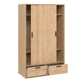 Line Wardrobe with 2 Doors 2 Drawers in Jackson Hickory Oak - image 5