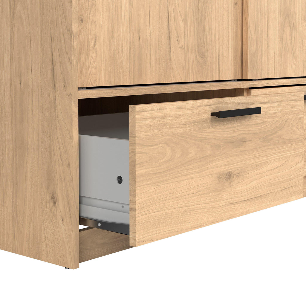 Line Wardrobe with 2 Doors 2 Drawers in Jackson Hickory Oak - image 9