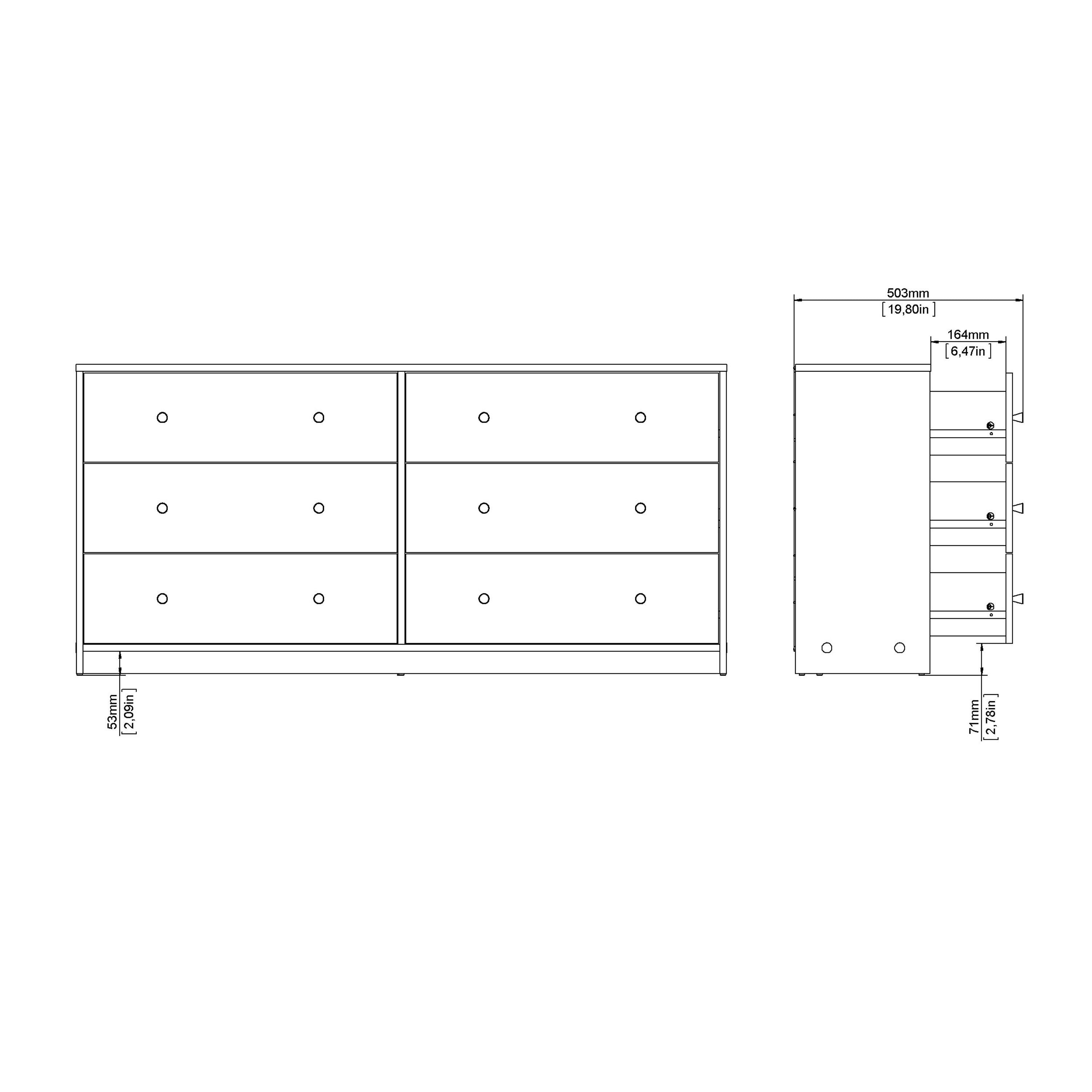 May Chest of 6 Drawers (3+3) in White - image 11