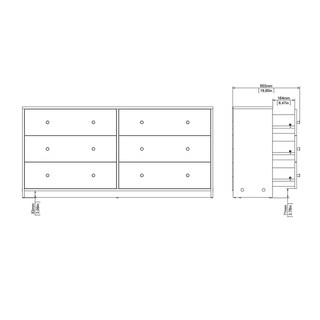 May Chest of 6 Drawers (3+3) in Black - image 11