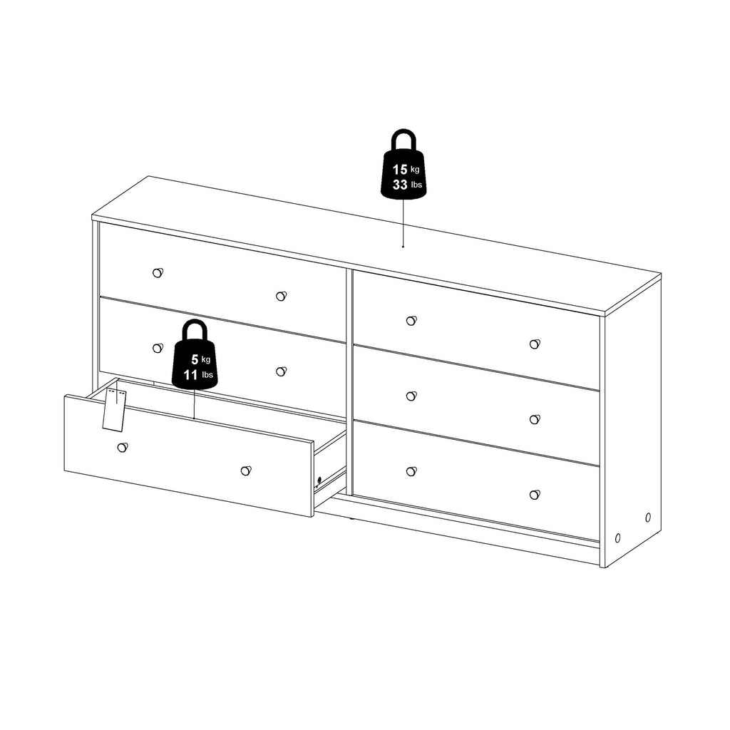 May Chest of 6 Drawers (3+3) in Black - image 12