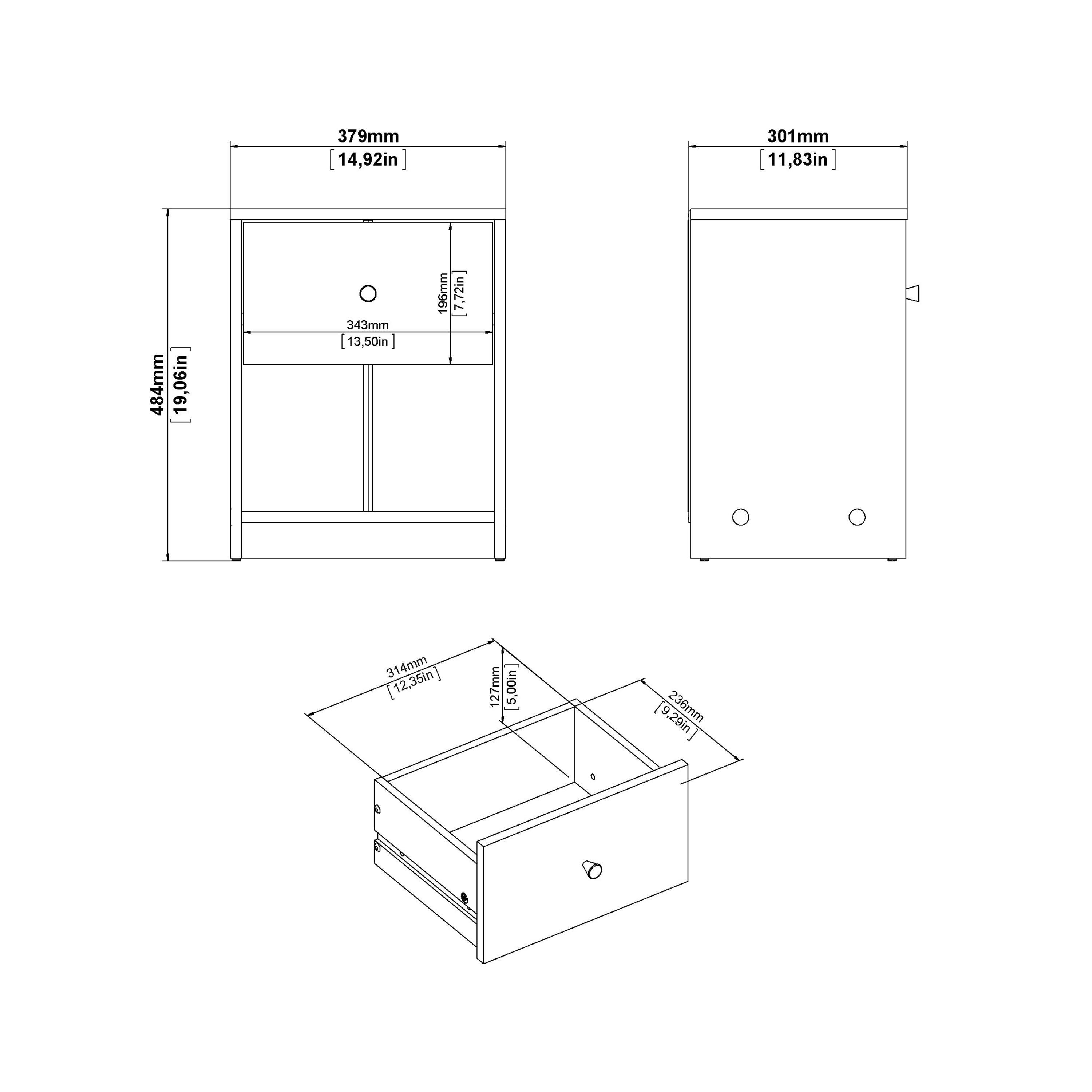 May Bedside 1 Drawer in Black - image 10