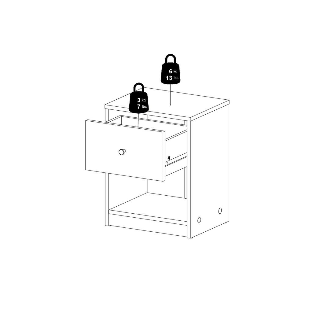 May Bedside 1 Drawer in Jackson Hickory Oak - image 12