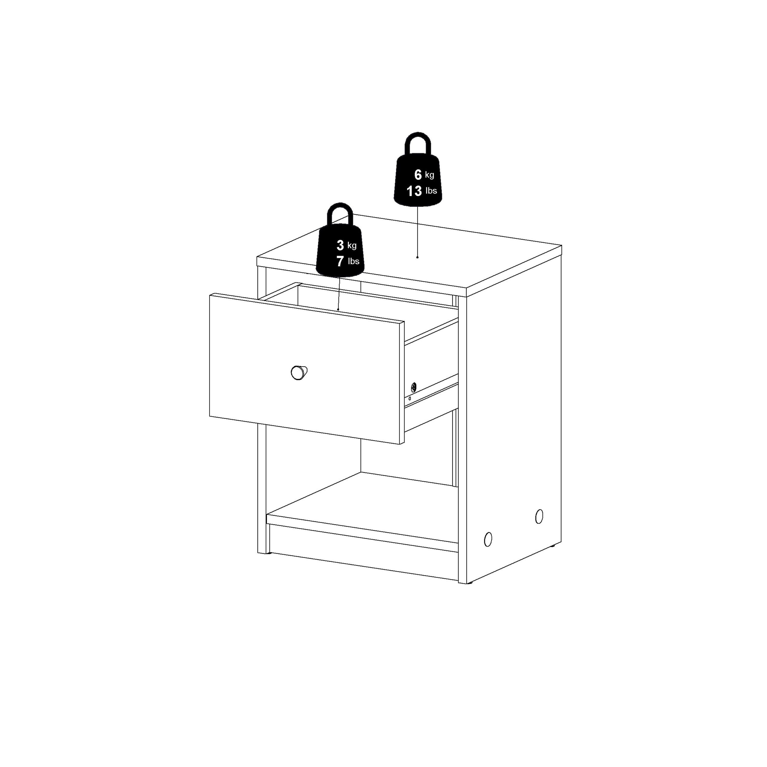May Bedside 1 Drawer in Jackson Hickory Oak - image 12