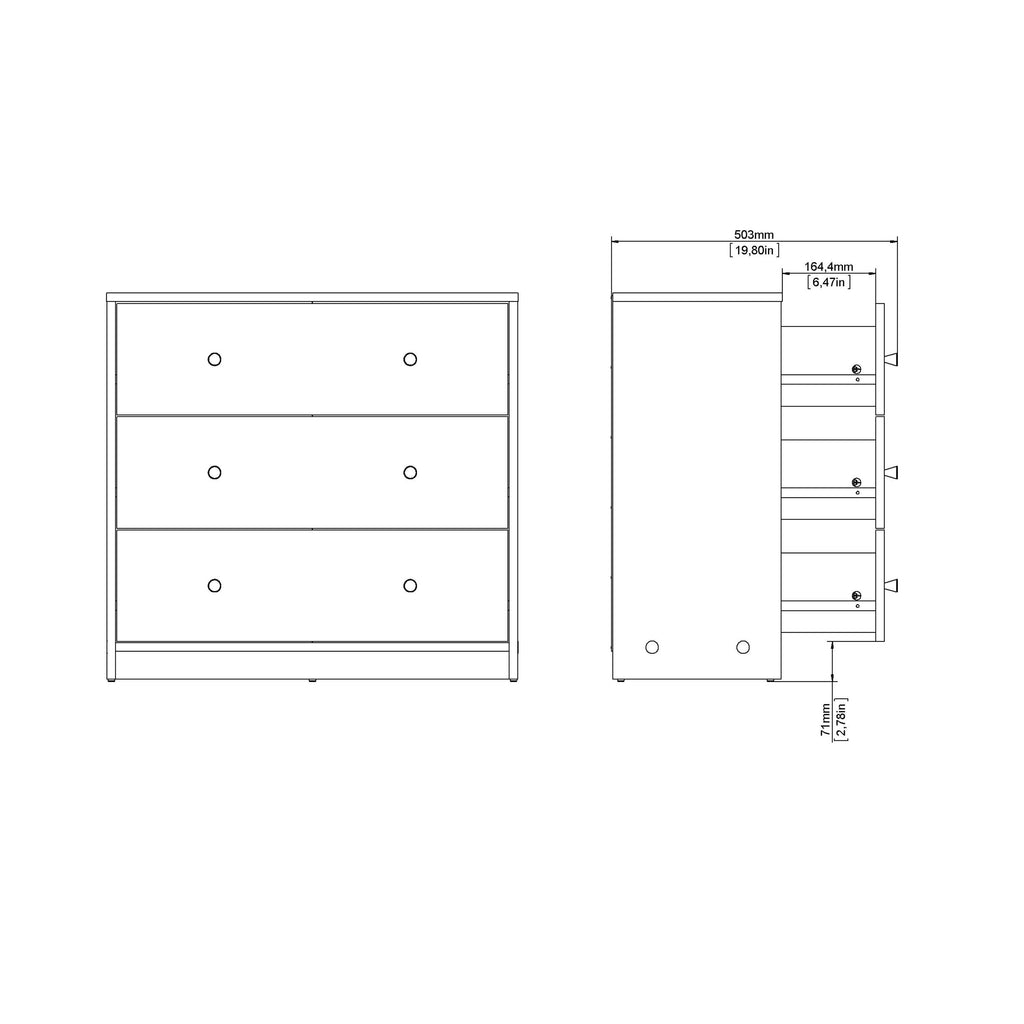 May Chest of 3 Drawers in White - image 11