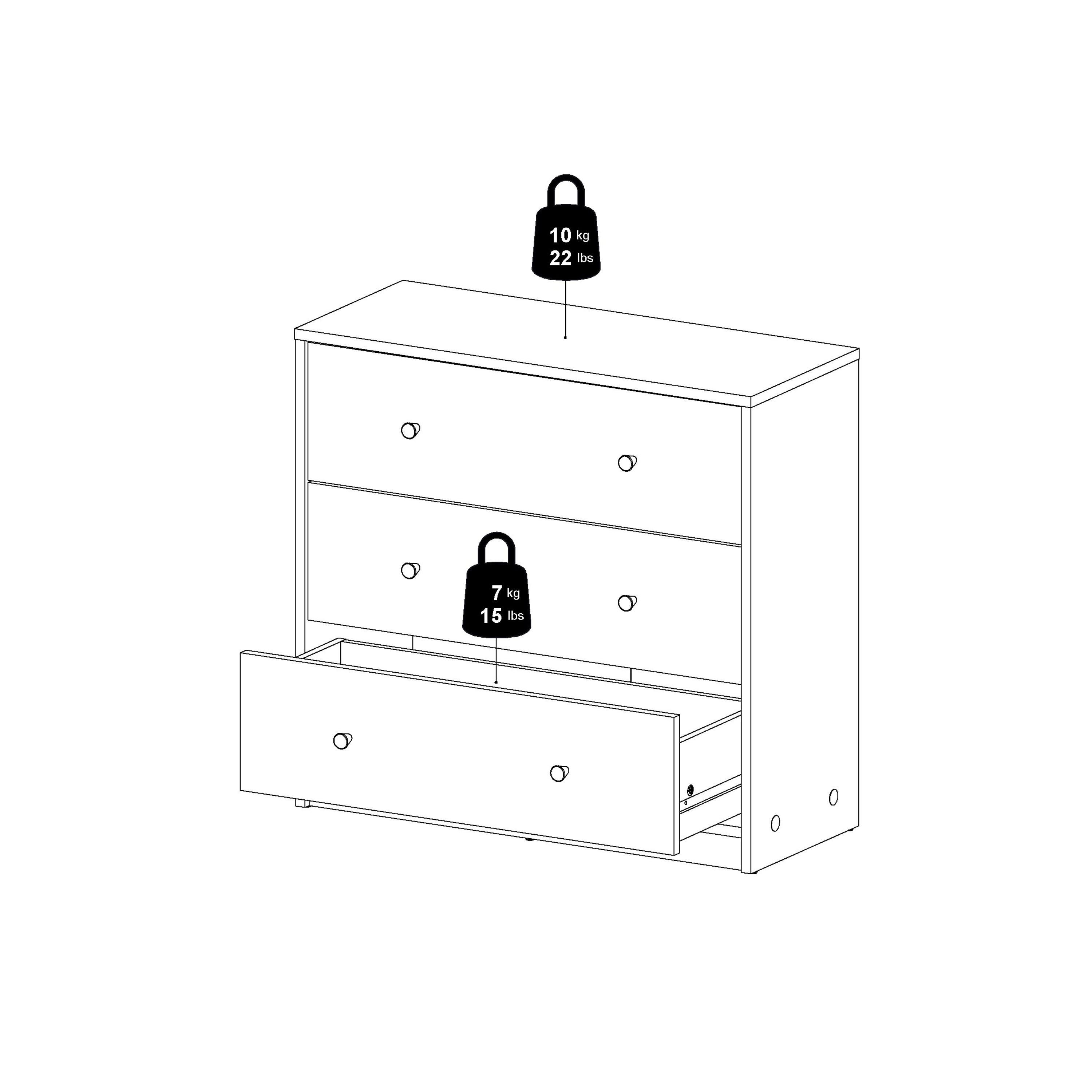 May Chest of 3 Drawers in Jackson Hickory Oak - image 12
