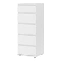 Nova Narrow Chest of 5 Drawers in White - image 2